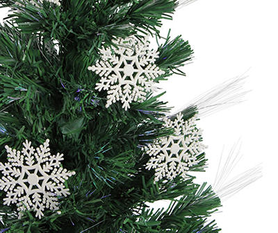 3' Snowflake Pre-Lit Artificial Christmas Tree with Fiber Optic Lights