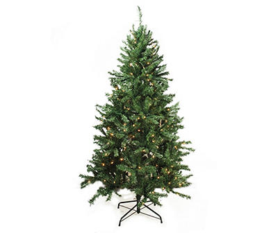 7.5' Mixed Pine Slim Pre-Lit Artificial Christmas Tree with Clear Lights