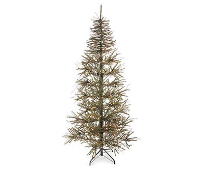 6' Warsaw Twig Slim Pre-Lit Artificial Christmas Tree with Clear Lights