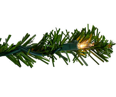 6.5' Canadian Pine Wall Pre-Lit Artificial Christmas Tree with Clear Lights