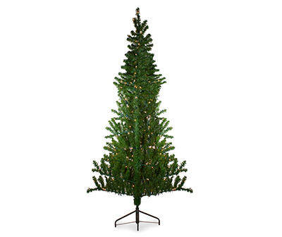 6.5' Canadian Pine Wall Pre-Lit Artificial Christmas Tree with Clear Lights