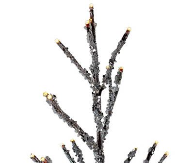 4' Icicle Brown Twig Pre-Lit LED Artificial Christmas Tree with Warm White Lights