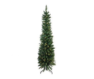 6' Northern Balsam Fir Pencil Pre-Lit LED Artificial Christmas Tree with Warm White Lights