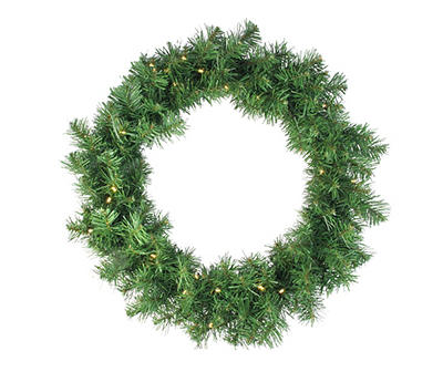 Winter Spruce 5-Piece Pre-Lit Artificial Christmas Tree Urns, Garland & Wreath Set