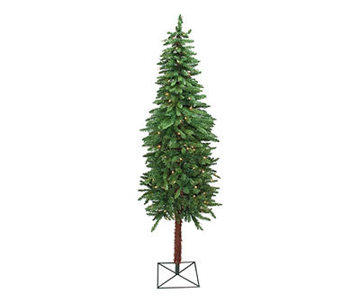 7' Alpine Slim Pre-Lit Artificial Christmas Tree with Clear Lights