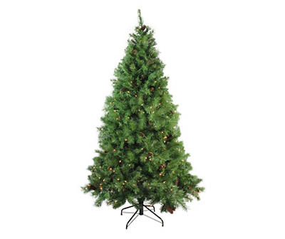 7.5' Dakota Red Pine Pre-Lit Artificial Christmas Tree with Clear Lights