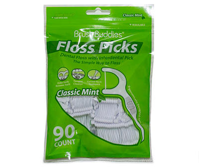 Classic Mint Floss Picks, 90-Count