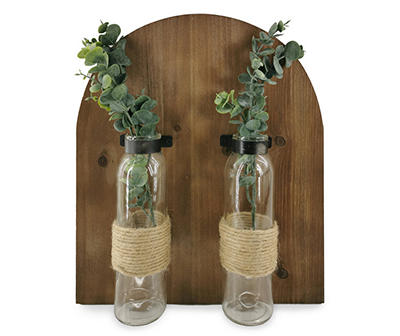 Arch Wall Decor with Greenery Vases 