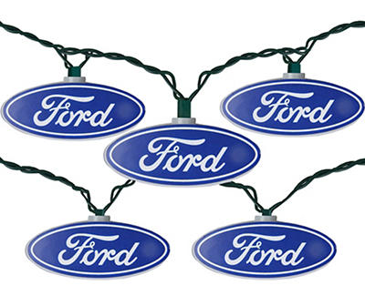 Ford Logo Light Set On Green Wire, 10-Lights