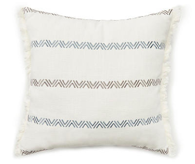 Blue & Gray Striped Throw Pillow