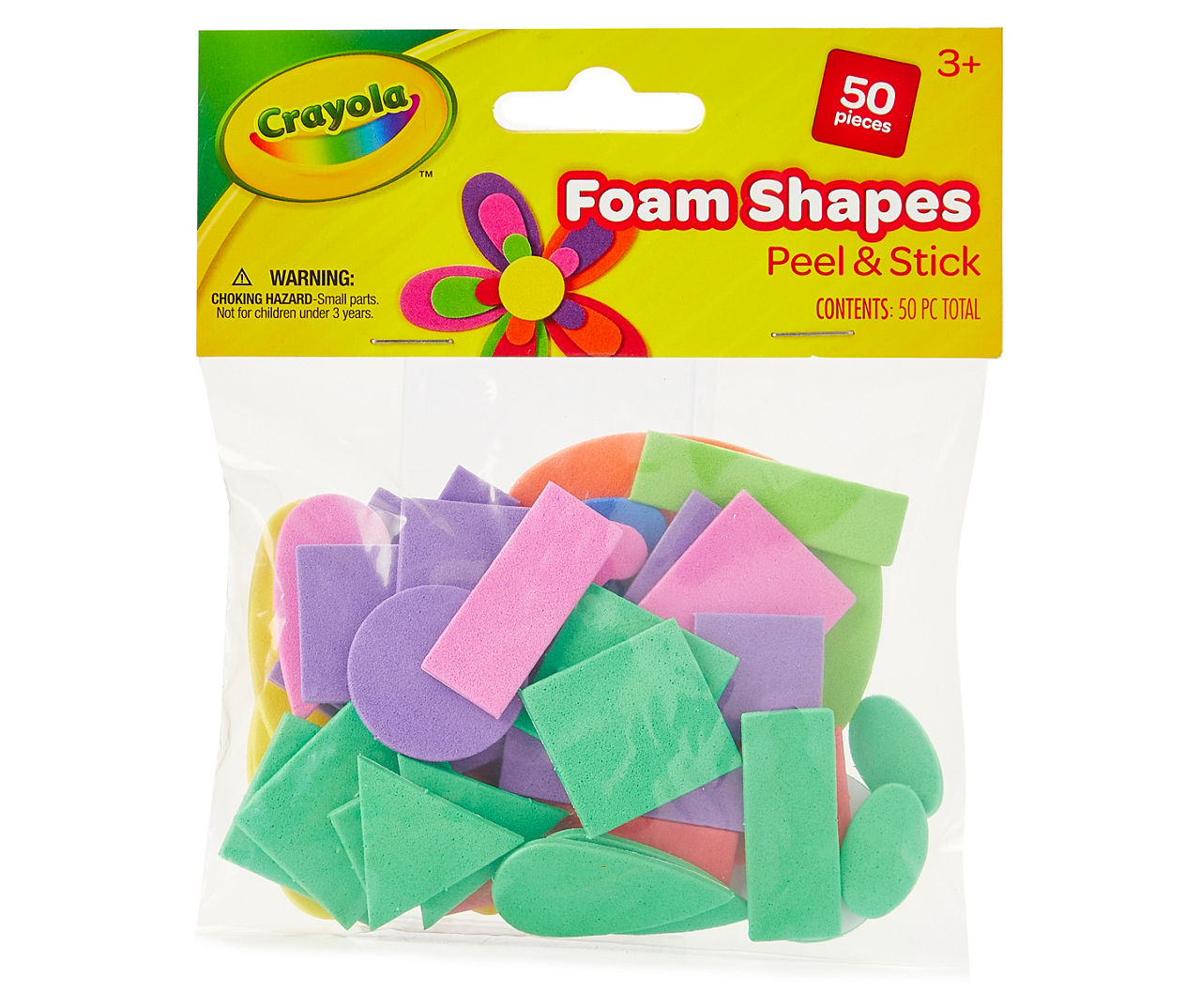 Crayola Peel & Stick Foam Shapes, 50-Count