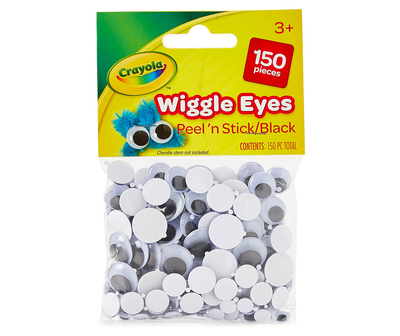 Crayola Peel 'n stick Black Wiggle Eyes, 150-Count