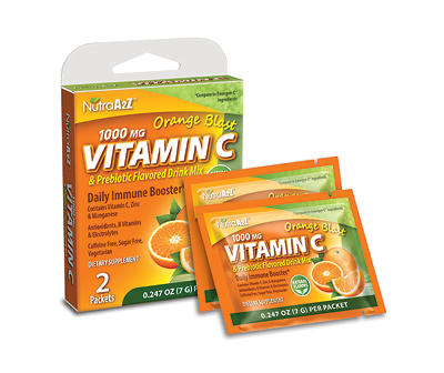 Orange Blast 1000mg Vitamin C & Prebiotic Drink Mix, 2-Count