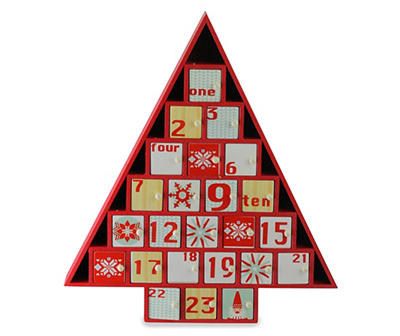 Red & White Christmas Tree Advent Calendar