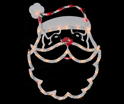 Cartoon Santa Claus Face Light-Up Window Silhouette Decor