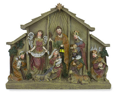 Wood Look Nativity Scene Tabletop Decor