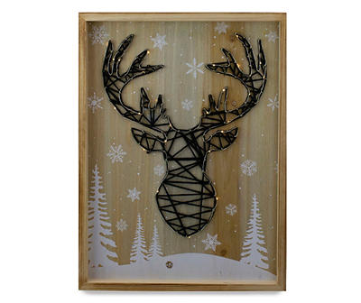 Reindeer, Snowflakes & Trees LED Plaque