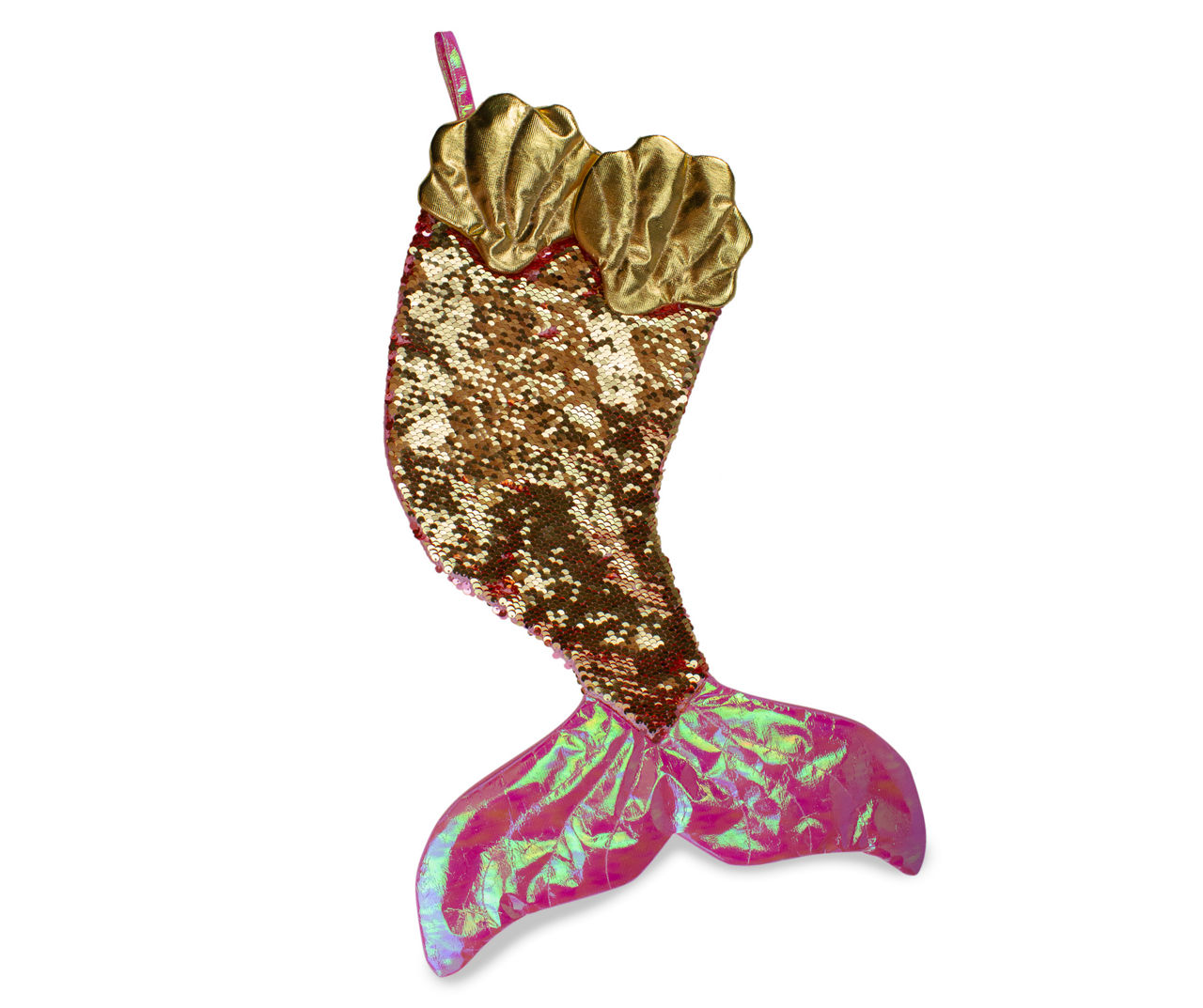 Pink & Gold Reversible Iridescent Sequined Mermaid Stocking