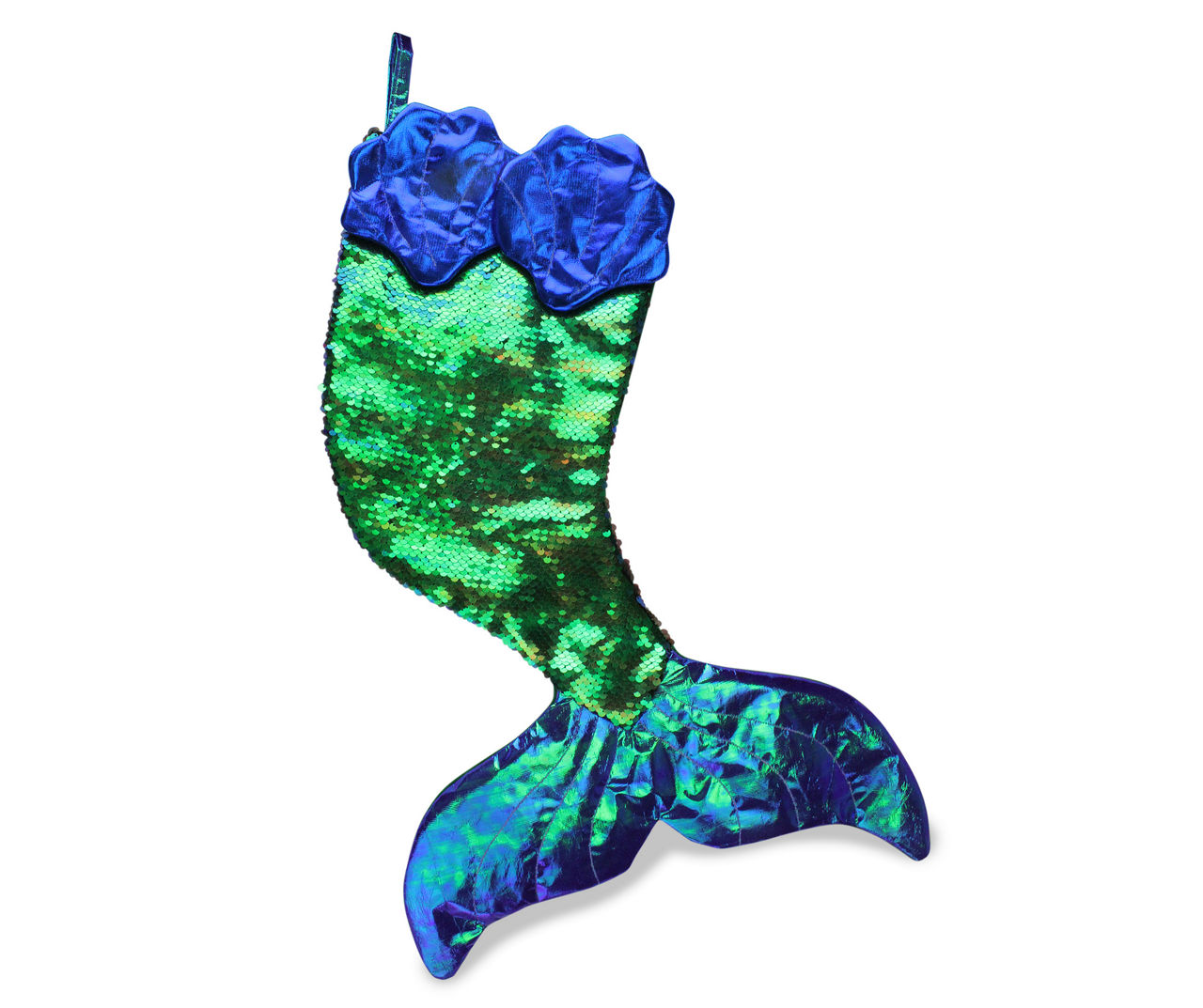 Green & Blue Reversible Iridescent Sequined Mermaid Stocking