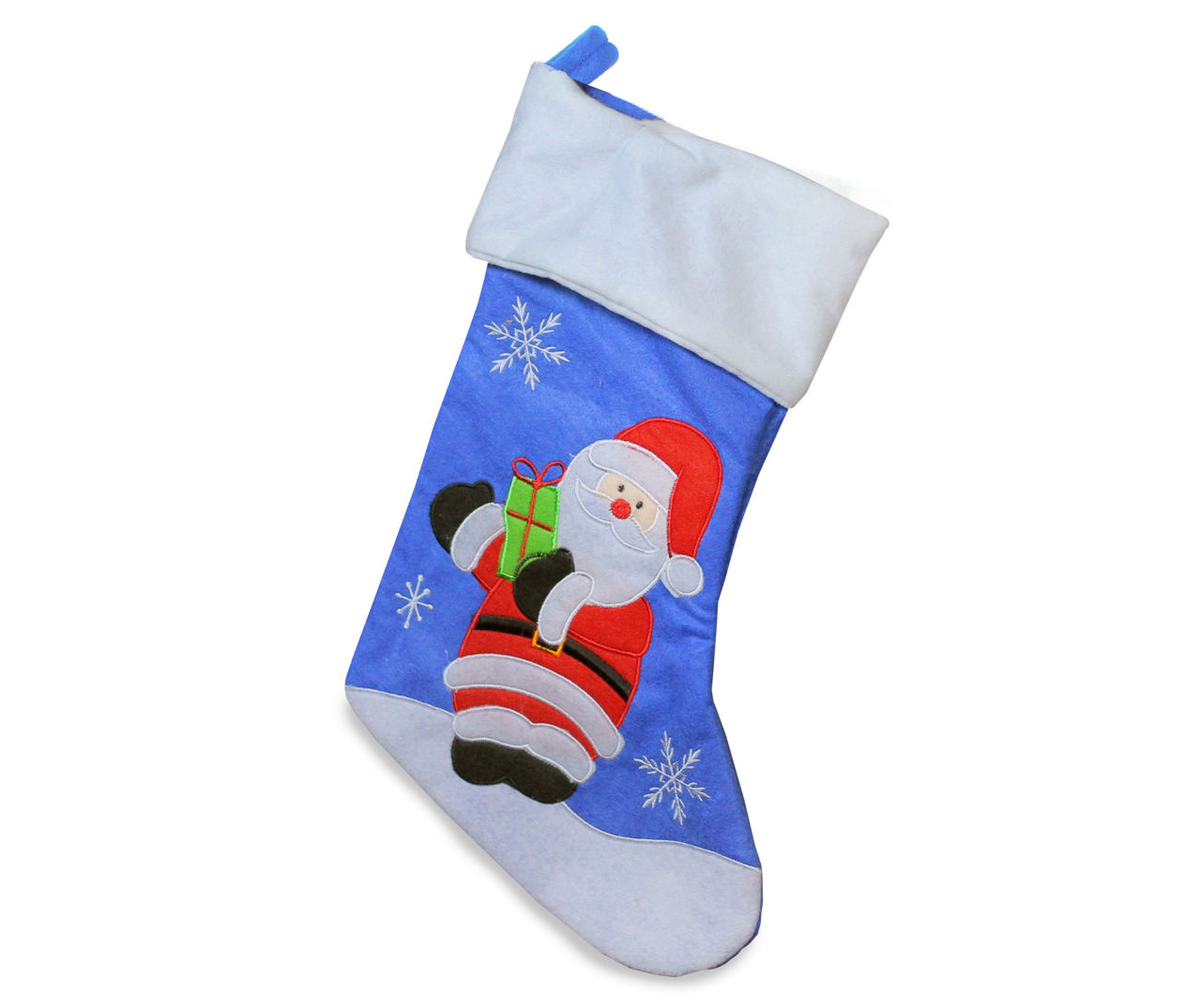Blue & White Waving Santa Claus Stocking