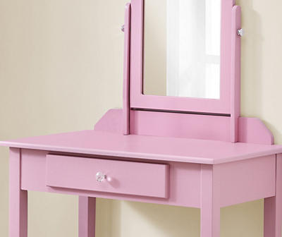 Pink Vanity Table with Mirror