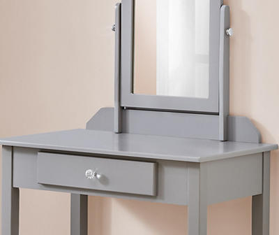Gray Vanity Table with Mirror