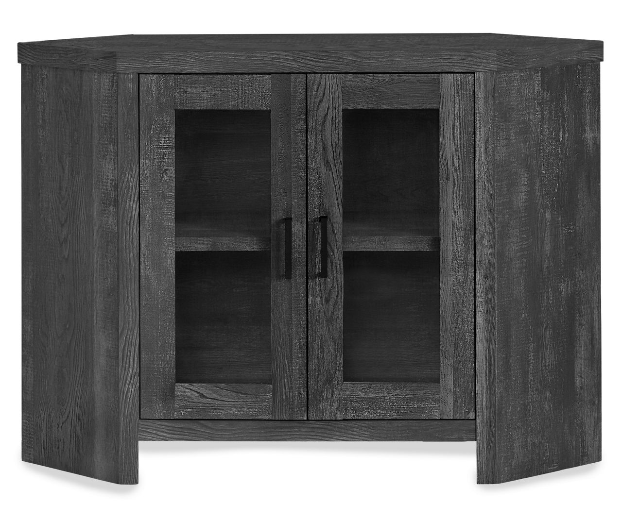 42" Black Reclaimed Wood Look Corner TV Stand