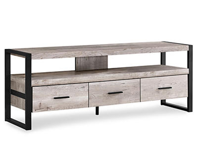 TV STAND 60"L TAUPE RECLAIMED WD 3 DRWR