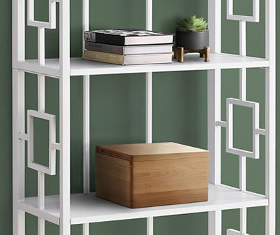 White Square 4-Shelf Open Bookcase