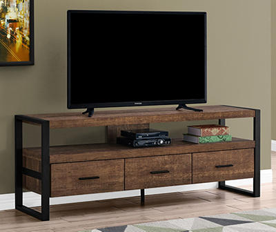 TV STAND 60"L BRWN RECLAIMED WOOD 3 DRWR