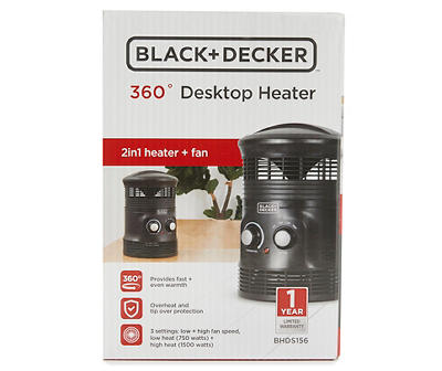360° 2-in-1 Desktop Heater & Fan