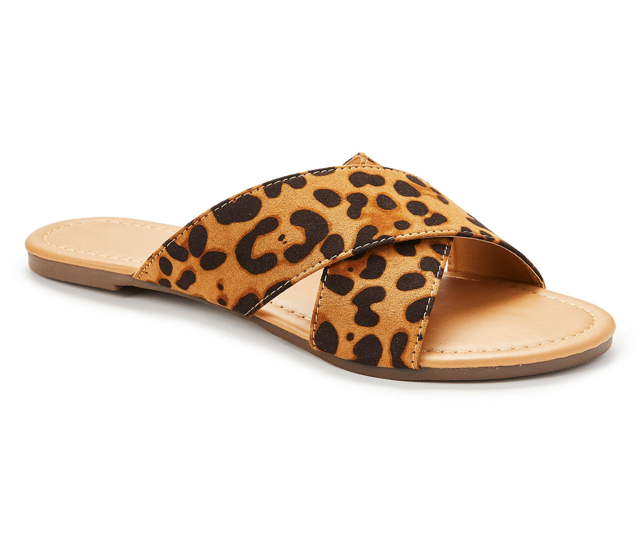 Women's Crisscross Leopard Print Slide Sandals | Big Lots