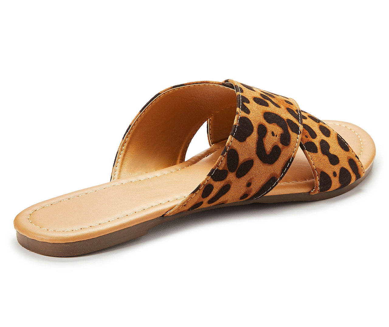 Women's Medium Crisscross Leopard Print Slide Sandals | Big Lots