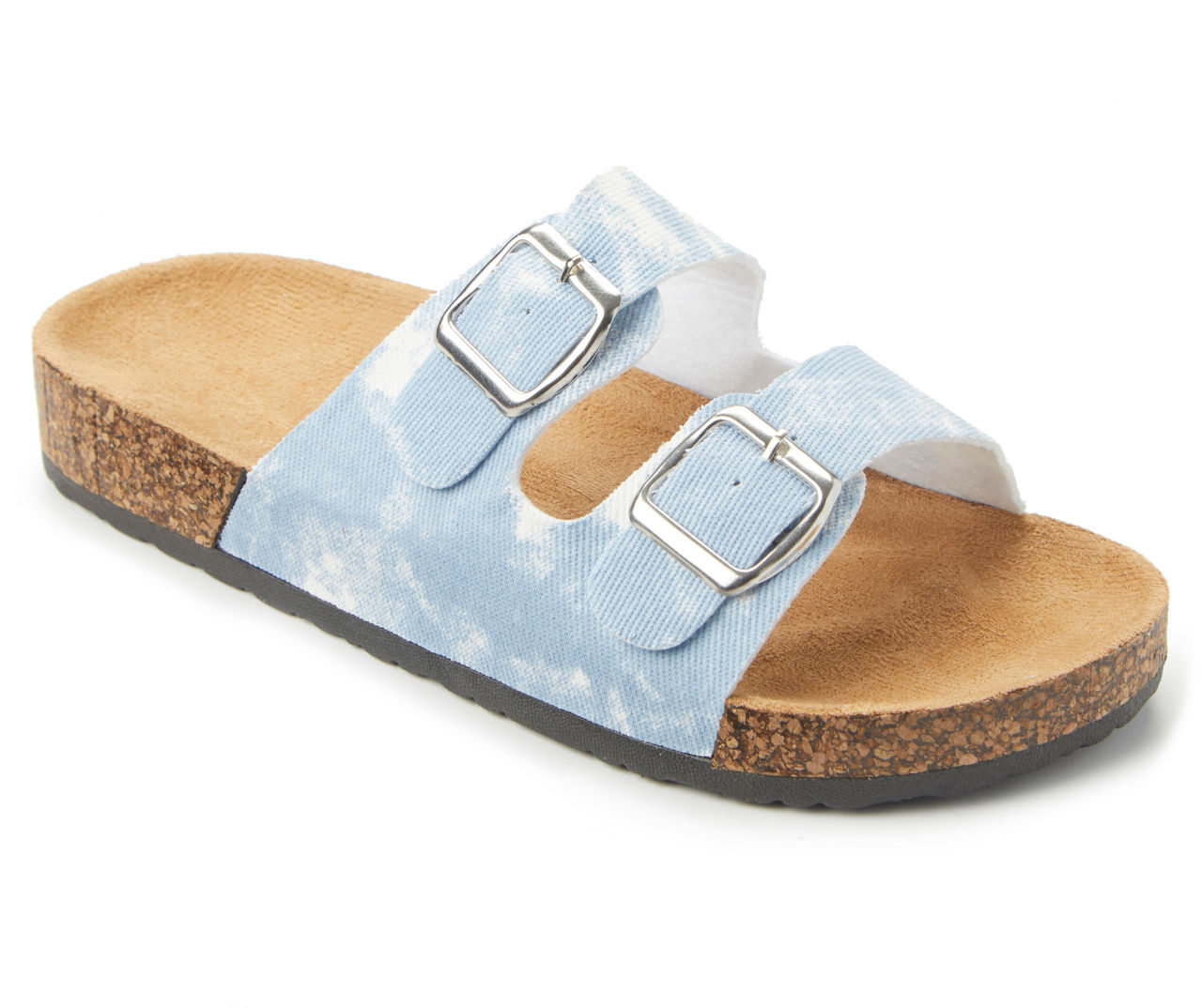 Women's Blue Tie Dye Double Strap Sandals