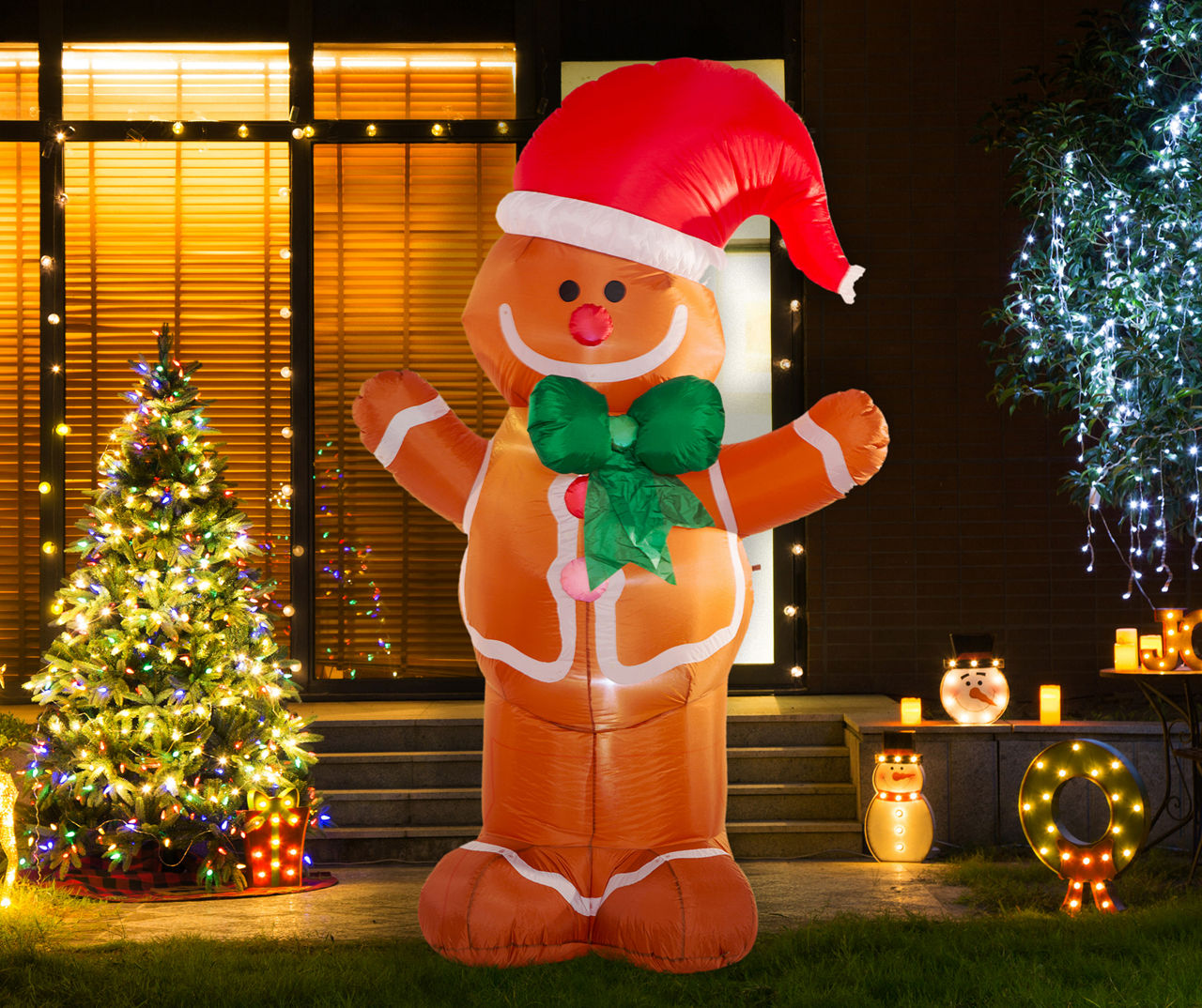 Glitzhome 8' Inflatable LED Gingerbread Man | Big Lots
