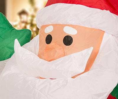 7' Inflatable LED Santa & Sleigh
