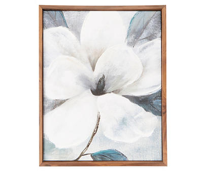 Framed White Floral Canvas