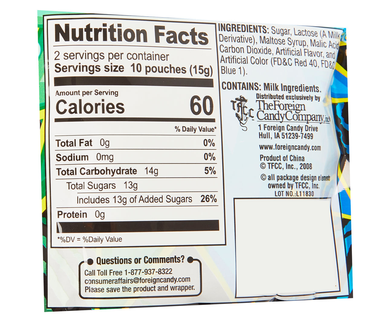 Blue Raspberry & Watermelon Popping Candy, 1.06 Oz.