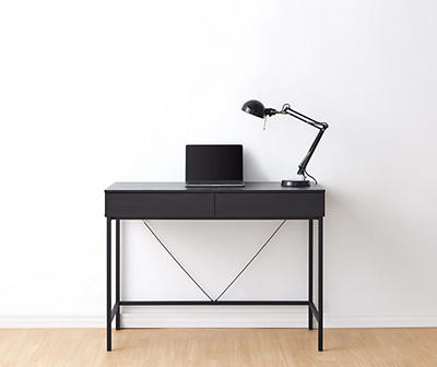Tribeca Black 2-Drawer Writing Desk