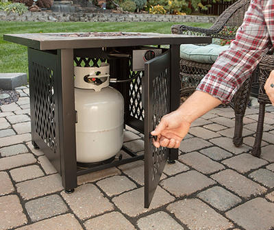 LP Gas Outdoor Fire Table with Stamped Tile Design