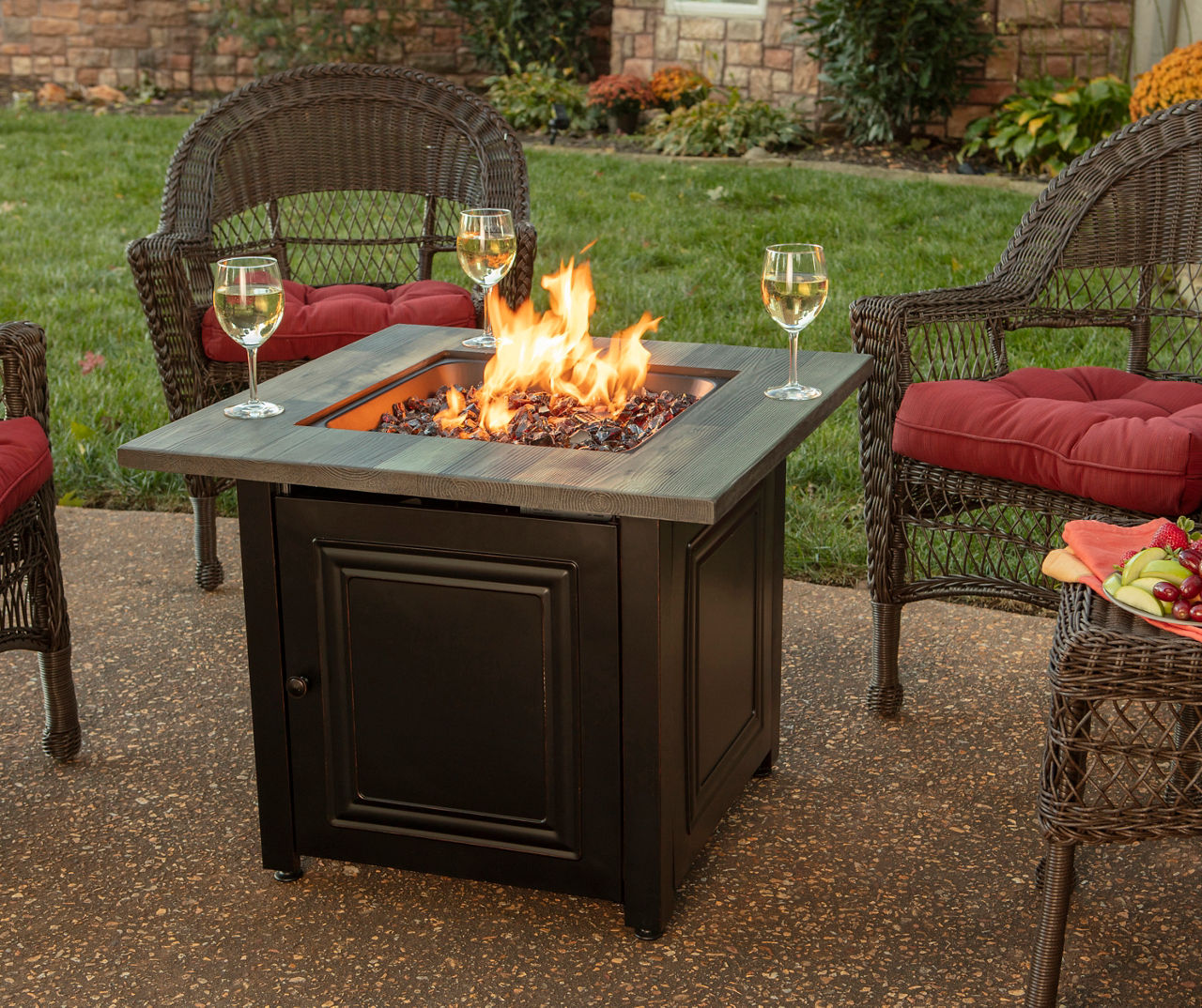 Big lots gas fire pit deals table