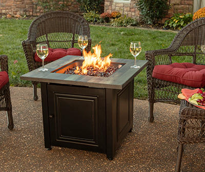 Wood Look Resin Gas Fire Pit Table, Endless Summer Fire Pit Customer Service