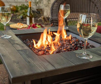 30" Wood Look Resin Gas Fire Pit Table