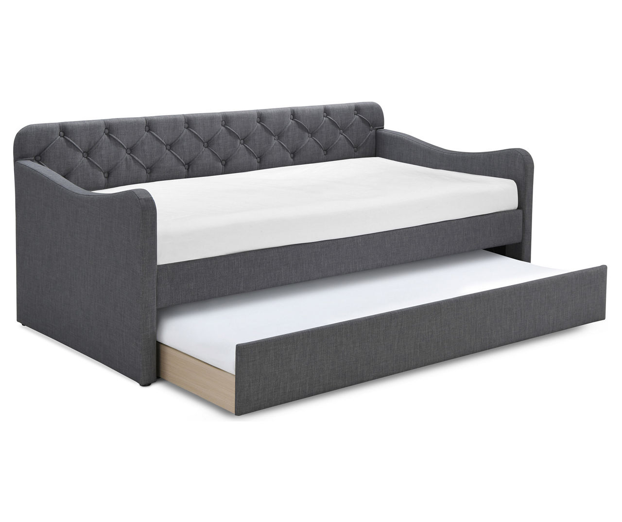 Gray upholstered daybed with deals trundle big lots