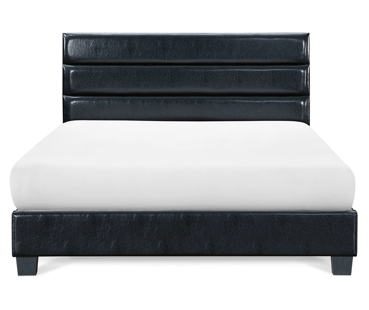 Black Hudson Queen Leather Upholstered Bed