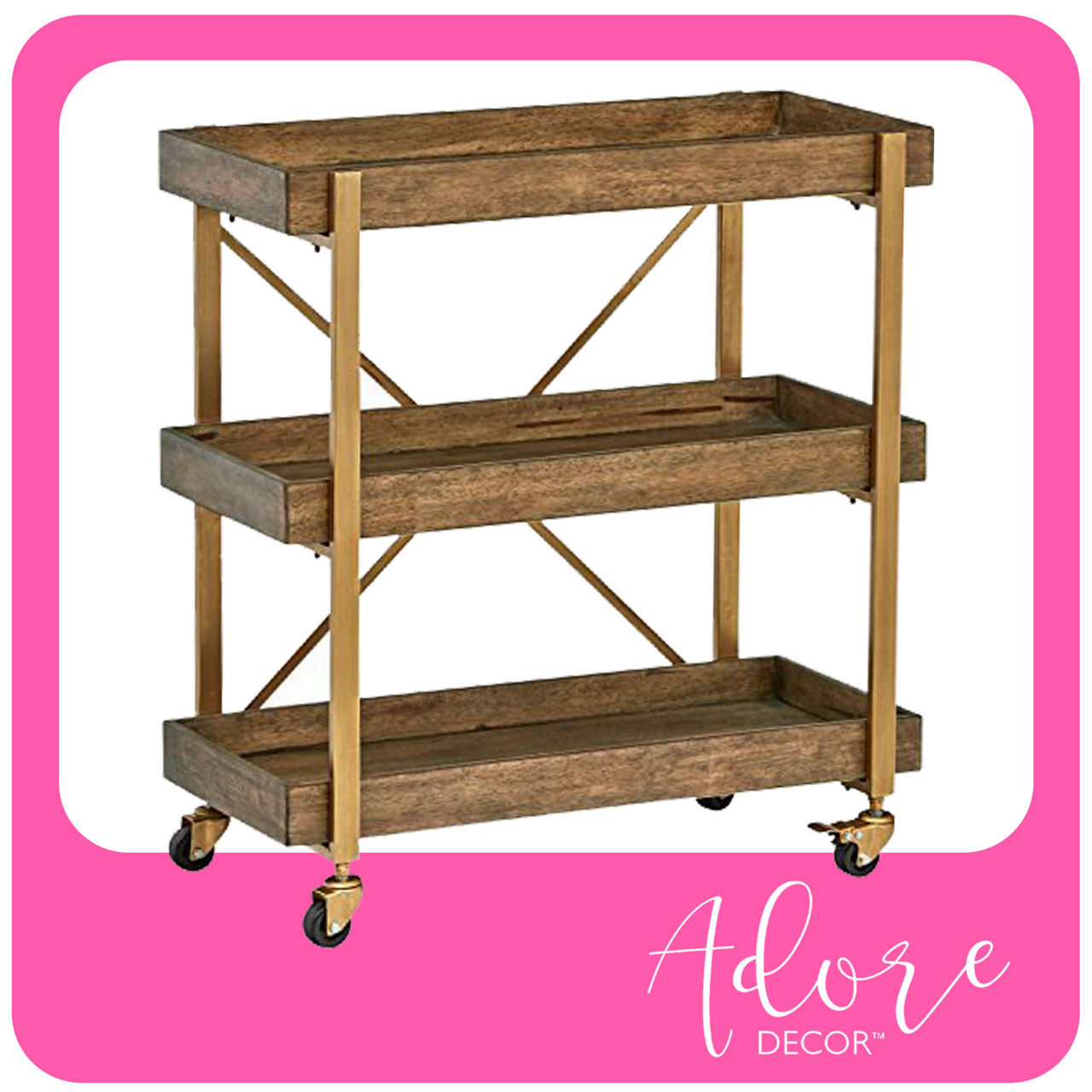 Gold & Wood Riley Bar Cart Big Lots