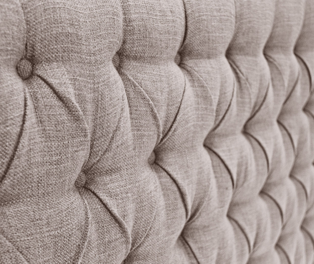 Brown Upholstered Linen Queen Headboard
