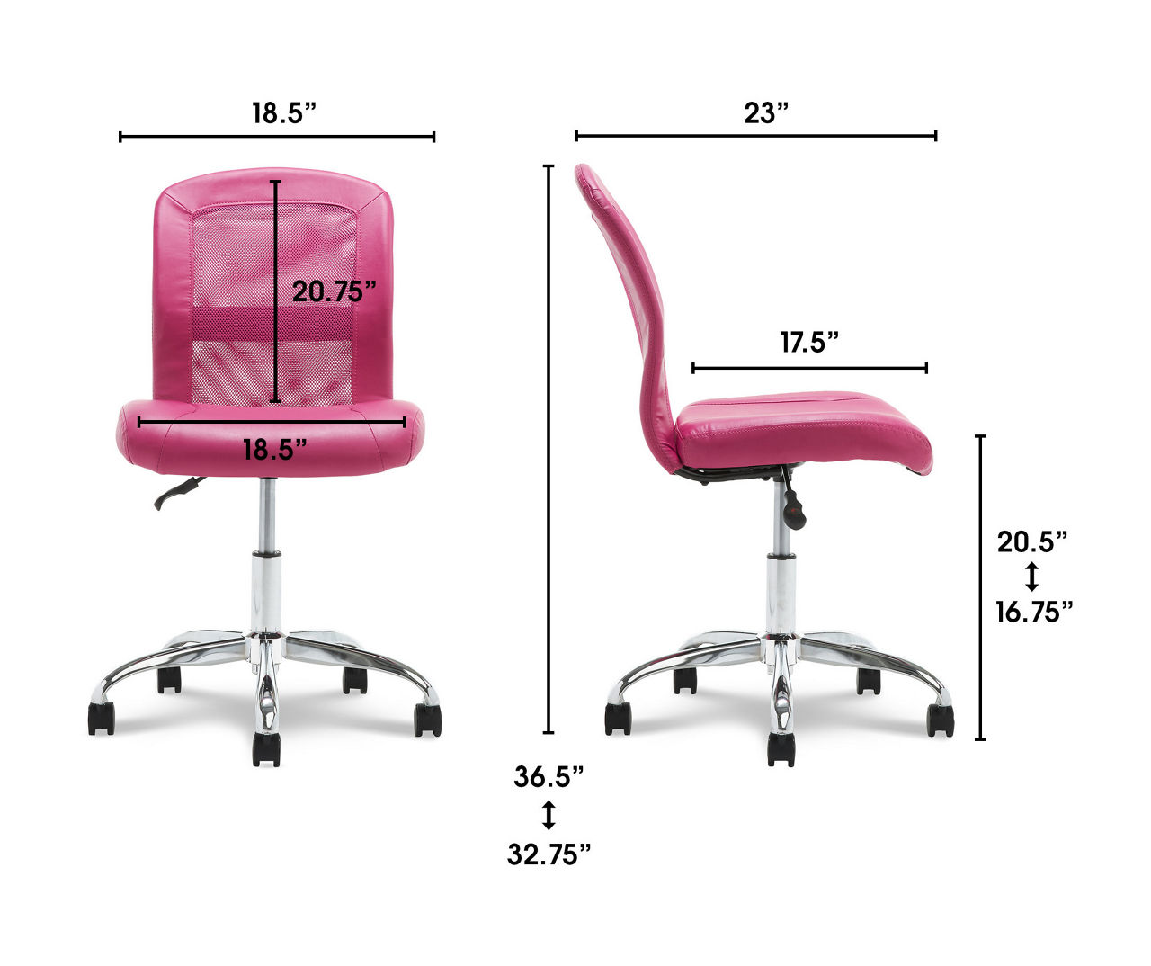 Serta Essentials Pink Upholstered Swivel Office Chair