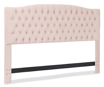 French Blush Pink Celeste Upholstered King Headboard