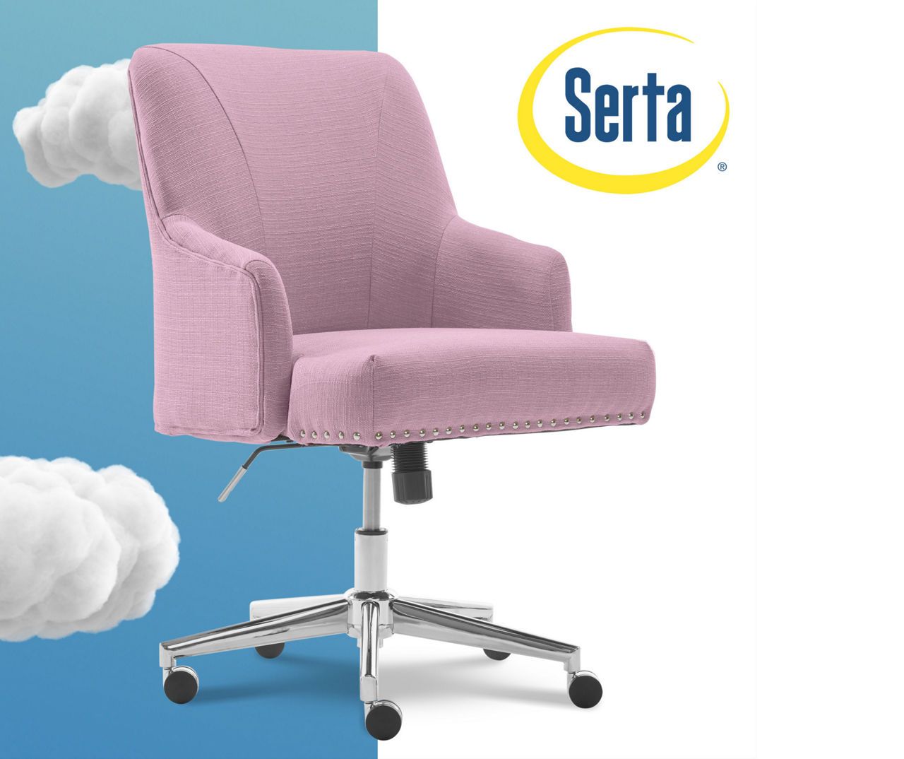 Serta Leighton Home Office Chair with Memory Foam Pink